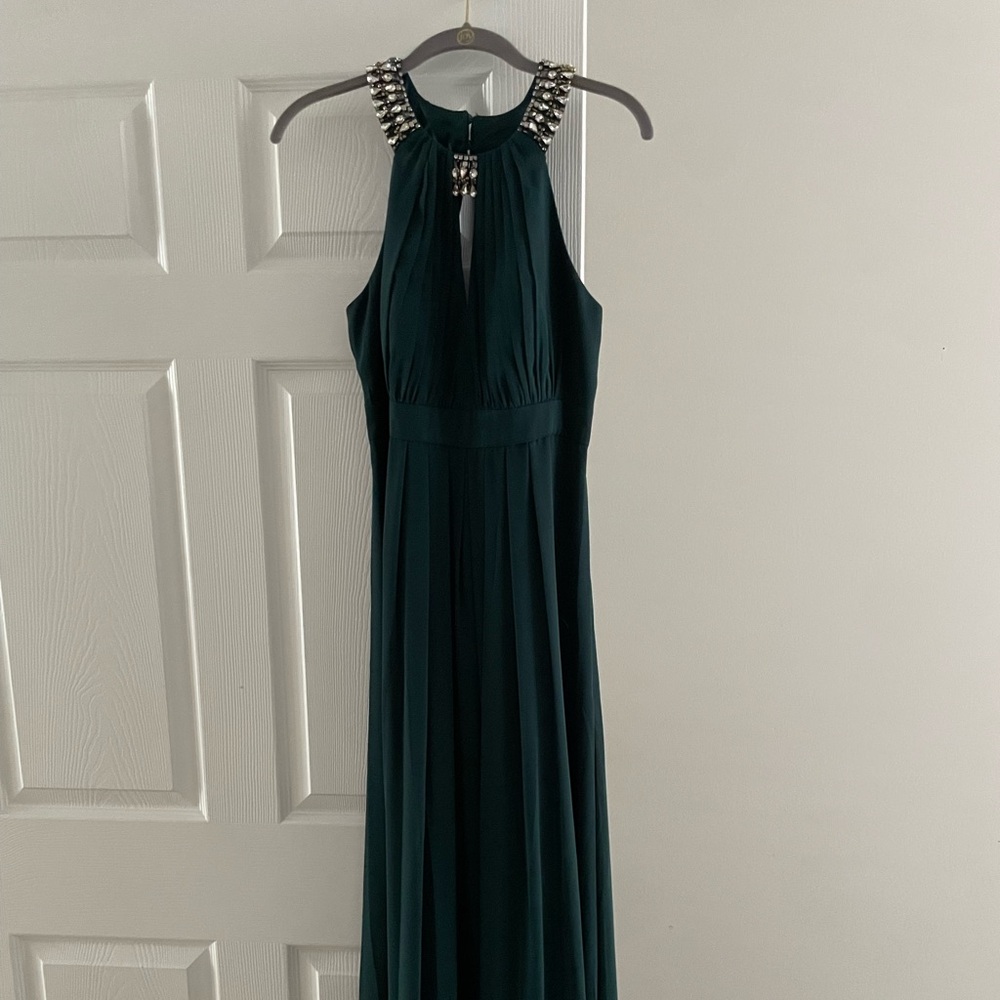 Eliza J Dark Green Embellished Maxi Dress